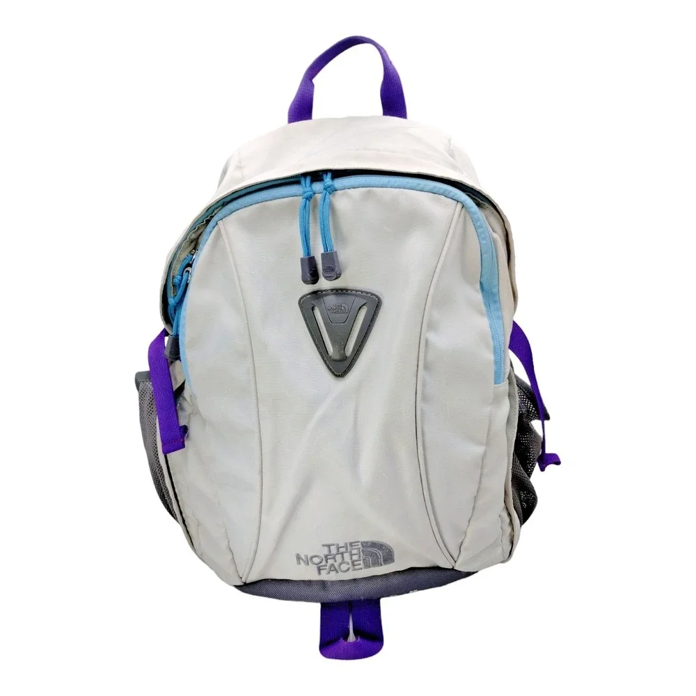 The North Face Wasatch Backpack Light Gray Purple Large Pockets Adjustable Strap